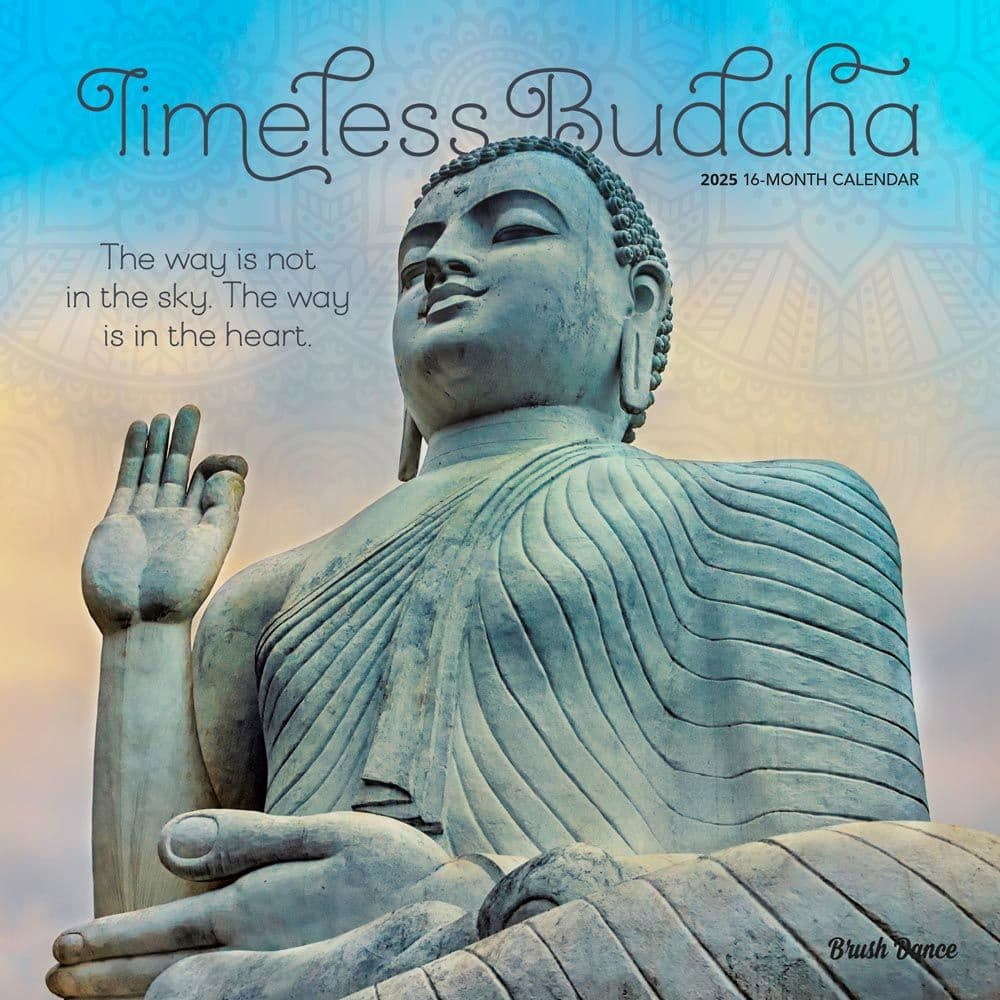 Meditation 2025 Wall Calendar - Mindful Quotes & Art, Moon Phases, 12"x12" Spiral, Eco-Friendly Packaging