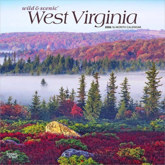 BrownTrout, West Virginia Wild and Scenic 2026 Wall Calendar, 12'' X 12'', 16-Month Calendar with Stapled Binding