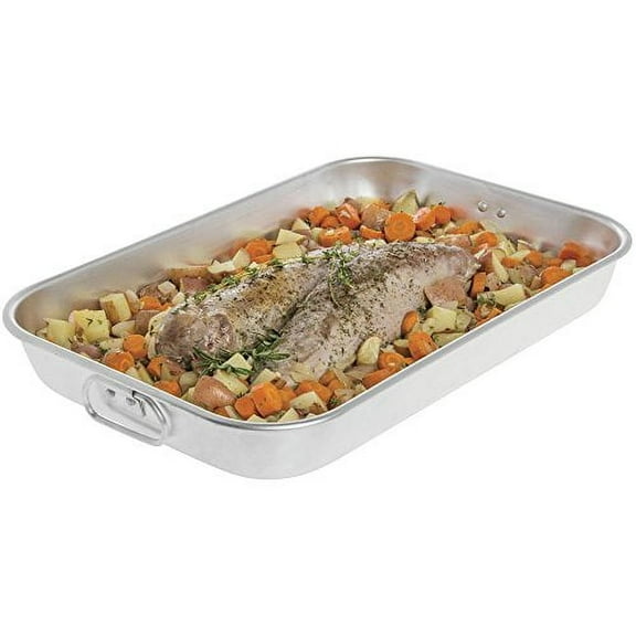 Browne Aluminum Roasting Pan with Handles - 18"L x 12"W x 2"H