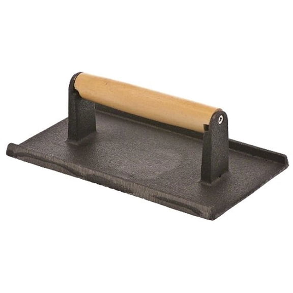 Browne Foodservice 706 Gray Iron Steak Weight with Wood Handle