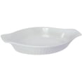 thumbnail image 1 of Browne Foodservice 8-Ounce White Ribbed Stoneware Oval Lasagna Baker, 1 of 6