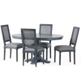thumbnail image 1 of Brownell French Country Wood and Cane 5-Piece Expandable Oval Dining Set, Gray, 1 of 13
