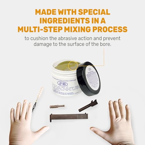 Brownells J-B Non-Embedding Bore Cleaning Compound Gun Barrel Cleaner Solvent Oil-Paste, Gunsmithing Tools Maintenance Cleaning Supplies, 2 oz. (57g) Jar
