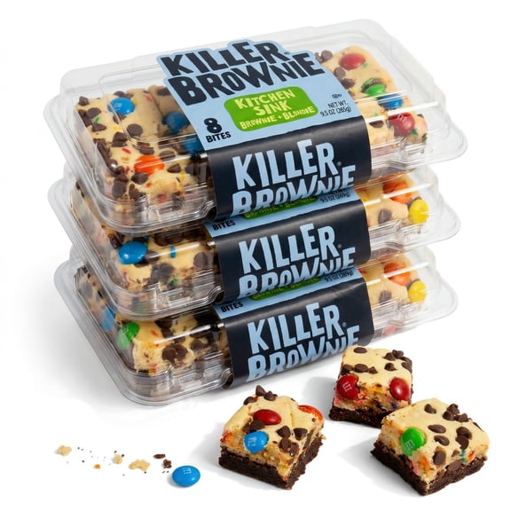 Killer Brownie Bites Value Pack | 8 Count | Kitchen Sink | Pack of 3 (24 Total Brownie Bites)