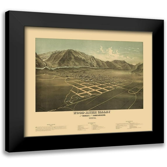 Browning 18x15 Black Modern Framed Museum Art Print Titled - Wood River Valley Idaho - Browning 1884