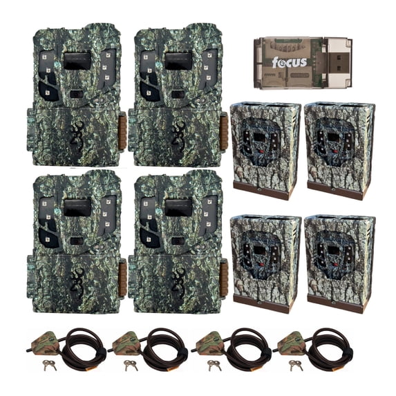 Browning 4PK Pro Scout Max HD Cell TrailCamera, Sec/Box, LockCable 32GB M/CRD,CR
