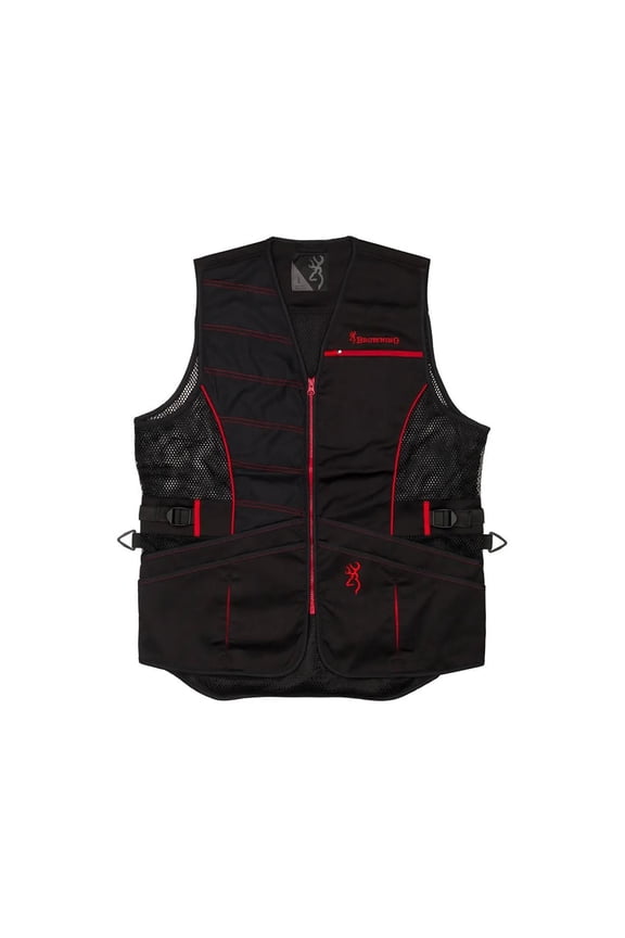 Men's Ace Shooting Vest Polyester Black/Red XL