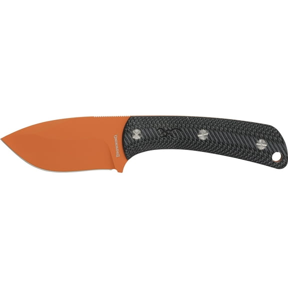 Browning Back Country Small Fixed Blade Knife 2.75" Drop Point D2 Orange Blade G-10 Handle Black