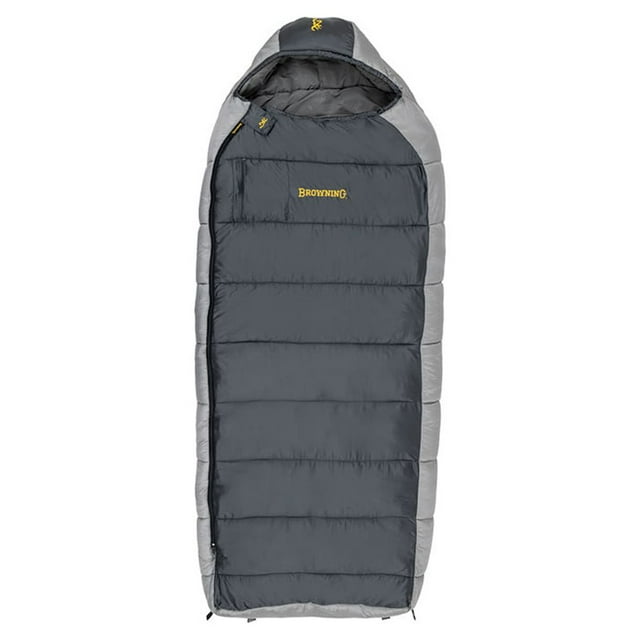 Browning Camping McKinley 30 Degrees Sleeping Bag, Charcoal/Gray