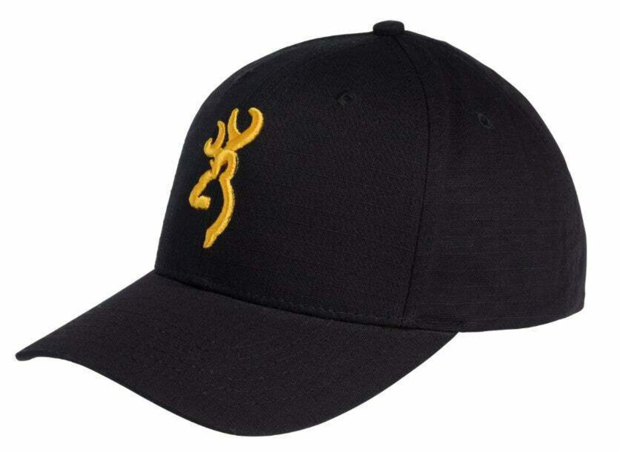 Browning Casual Wear Cap Hat Black and Gold Logo OSFA