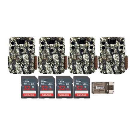 Browning Command Ops Elite 20 Trail Camera (4-Pack) with 32GB Memory Card (4-Pack) and Card Reader