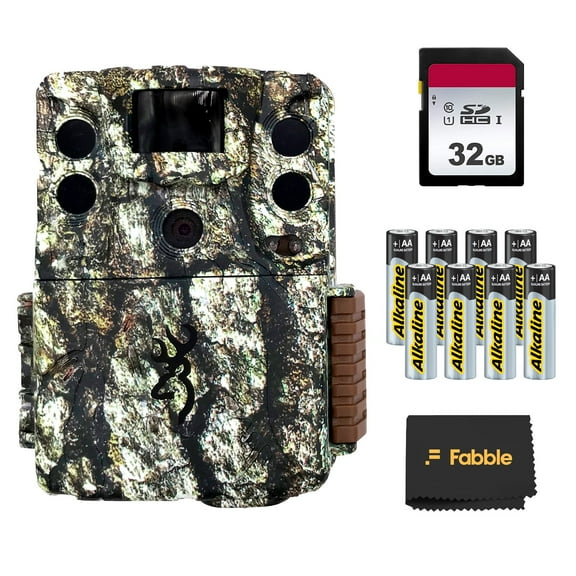 Browning Command Ops Elite 20 Trail Camera Bundle with SD Card, Batteries, and Cleaning Cloth Complete Wildlife and Outdoor Scouting Kit for Hunting, Monitoring, and Security