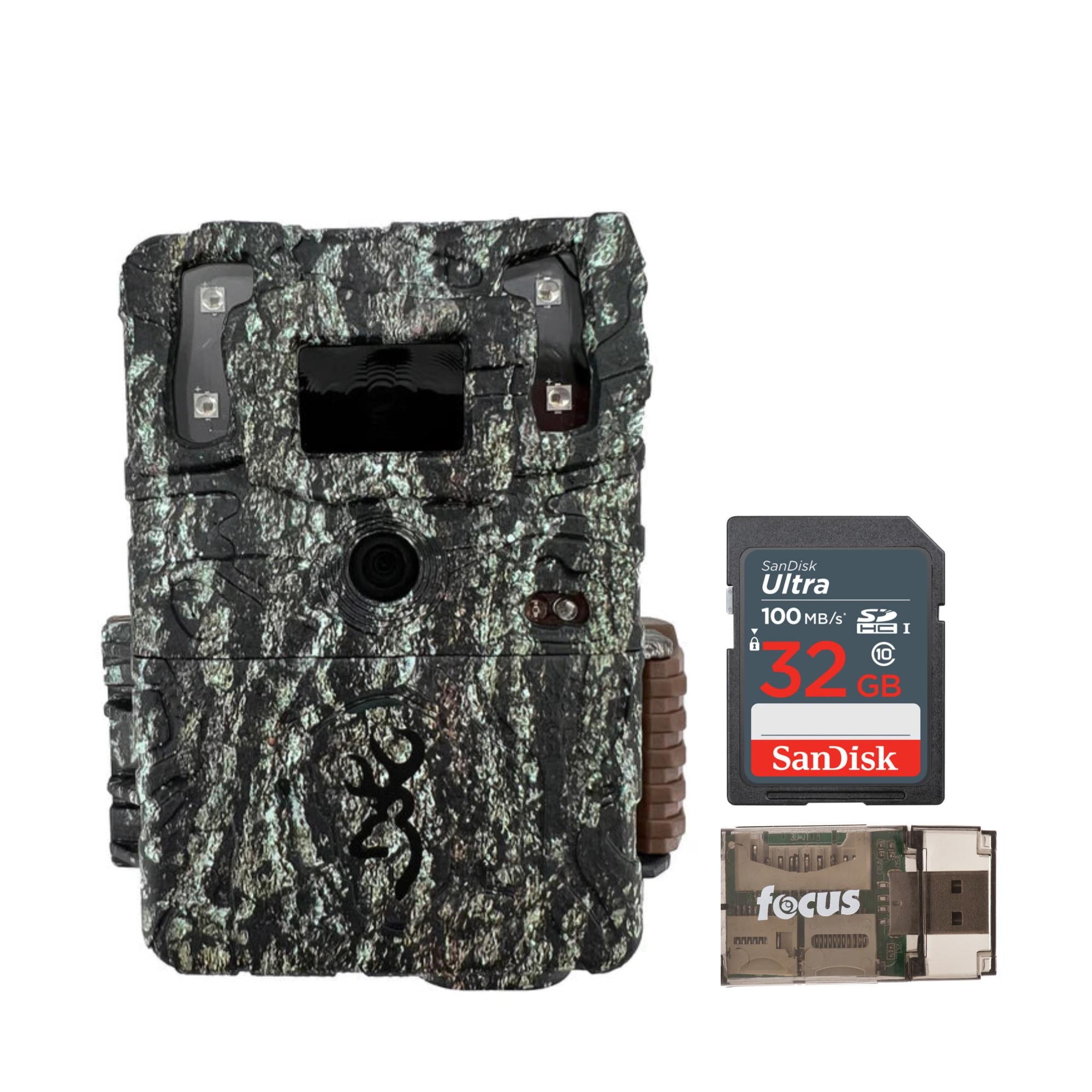Browning Dark Ops HD MAX Trail Camera Bundle (2020) – Includes 32GB Card & Card Reader | 18MP, No-Glow IR, 0.2s Trigger
