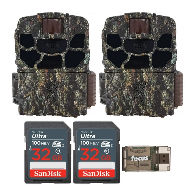 Browning Dark Ops Full HD Trail Camera (2-Pack) with Memory Card (2-Pack) and Card Reader