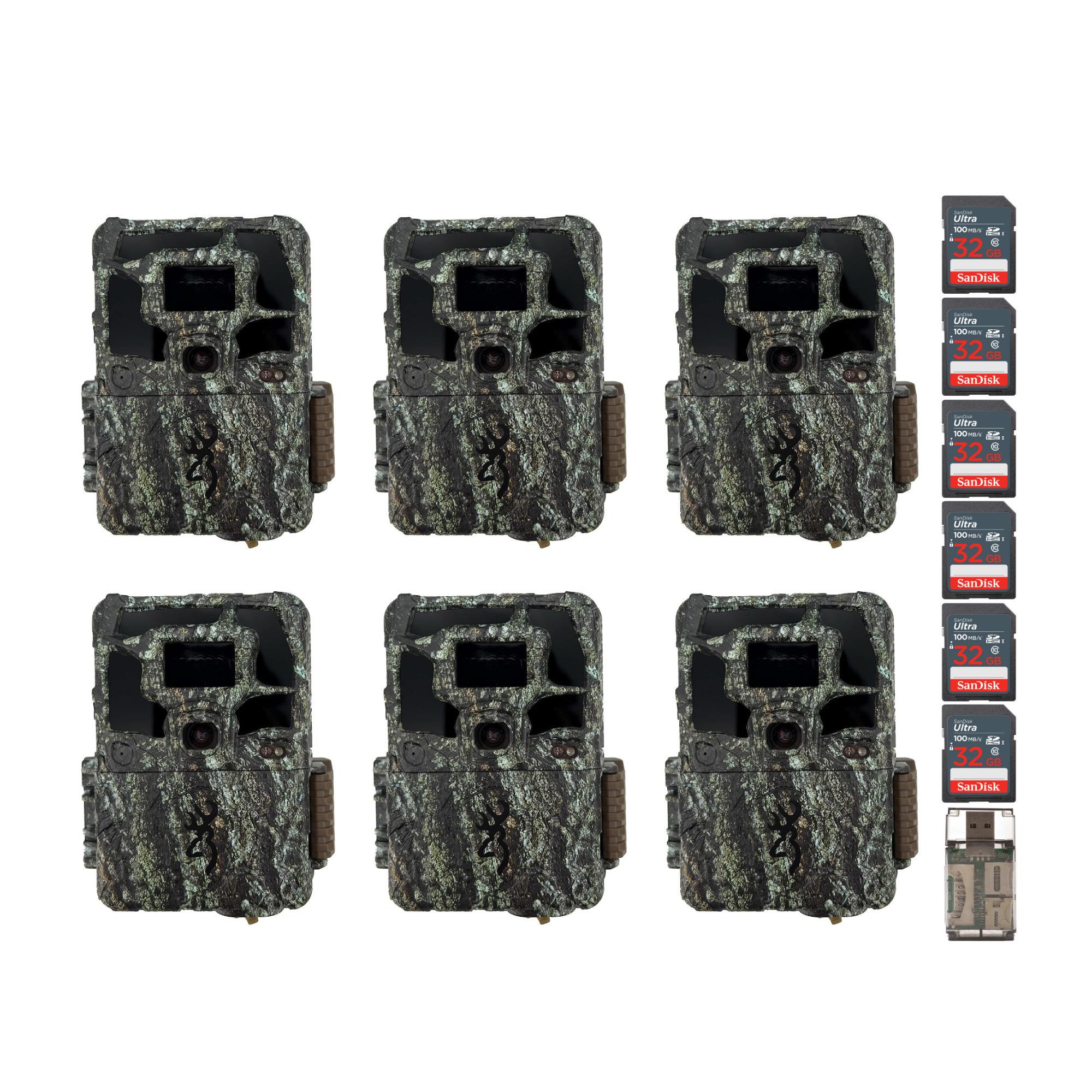Browning Dark Ops Pro X 1080 Trail Camera with 32GB SD Card Bundle (6-Pack)