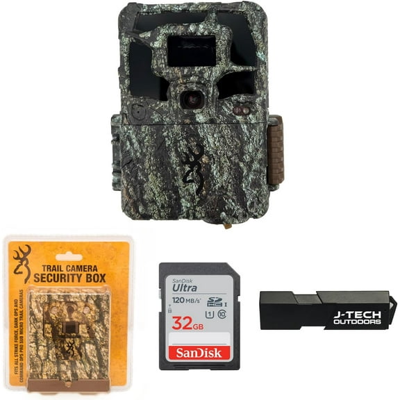 Browning Dark Ops Pro X 1080 Trail Game Camera Bundle Includes Sub Micro Security Box + 32GB Memory Card + J-TECH Card Reader (24MP) | BTC6PX1080 