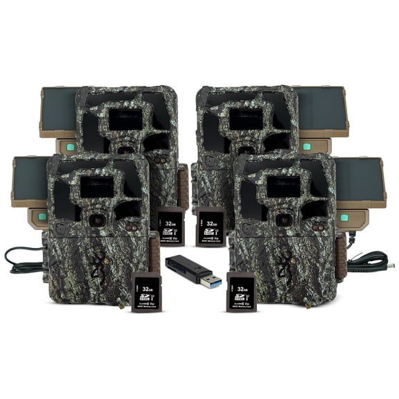 Browning Dark Ops Pro X 1080 Trail Motion-Activated Camera (4-Pack) with Accessories Bundle
