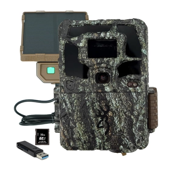 Browning Dark Ops Pro X 1080 Trail Motion-Activated Camera with Solar Power and Accessories Bundle