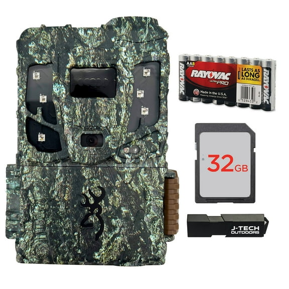 Browning Defender Pro Scout MAX Extreme HD Cellular Trail Game Camera (AT&T+VERIZON) Bundle Includes 32GB Memory Card, 8 AA Batteries and J-TECH Card Reader (20MP) | BTCPSMXHD