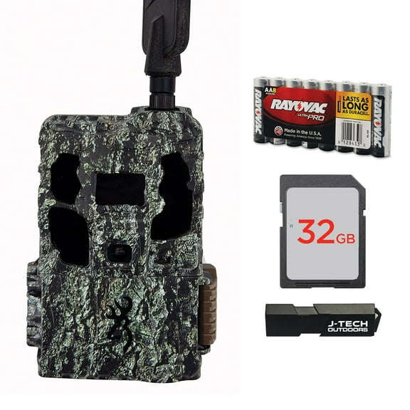 Browning Defender Pro Scout Max HD Trail Game Camera Bundle Includes 32GB Memory Card, 8 AA Batteries and J-TECH Card Reader (24MP) | BTCPSMHD