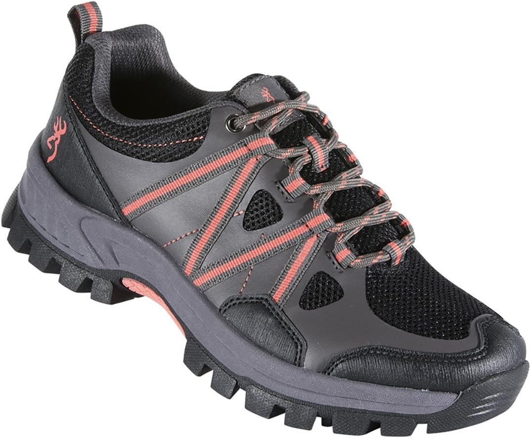 Browning Glenwood Trail Low Hiking Shoes Black/Living Coral US Women’s Size 8.5