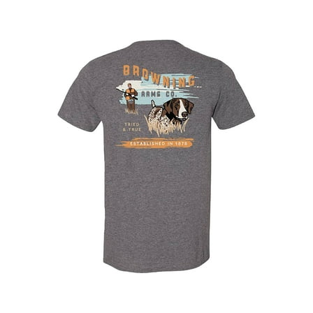 Browning Men's Browning Bird Dog Short Sleeve T Shirt Graphite Heather Medium