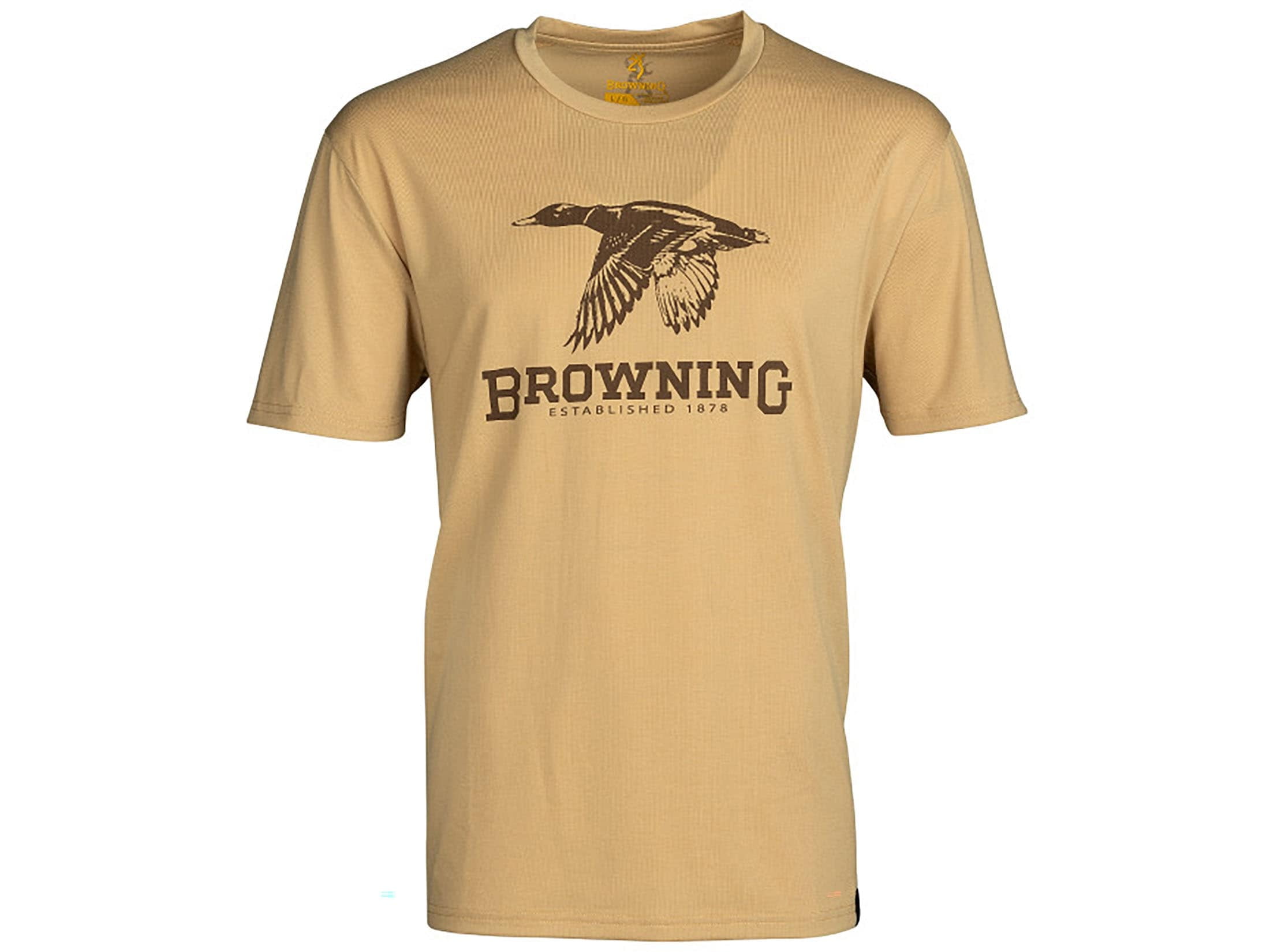Browning Men's Camp Mallard Short Sleeve Crew Neck T Shirt Prairie