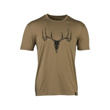 Browning Men's Camp Whitetail Short Sleeve Crew Neck T Shirt Tan 2XL