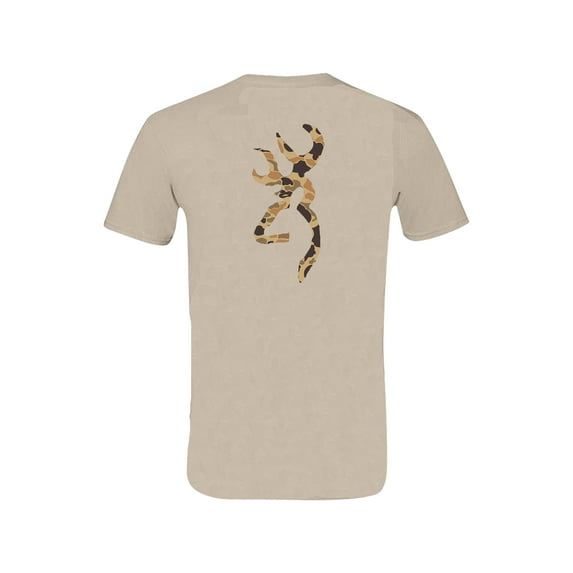Browning Men's Duck Camo Buckmark Short Sleeve T Shirt Sand 2XL