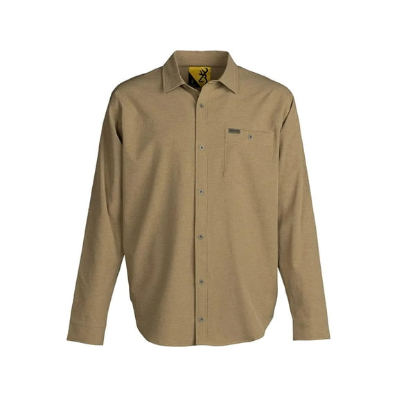 Browning Men's Lightweight Long Sleeve Shirt Tan Medium