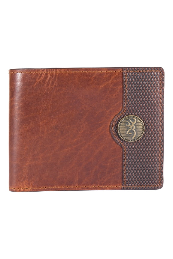 Men's Rugged Western Heavy-Duty Wallets, Available in Multiple Styles, Brown (Bi-fold) Y101