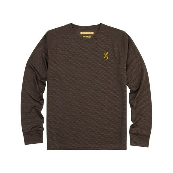 Browning Men's Tech Long Sleeve Crew Neck T Shirt Major Brown XL