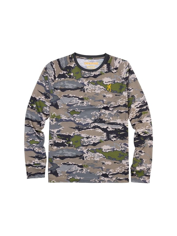 Men's Tech Long Sleeve Crew Neck T Shirt OVIX Camo Large