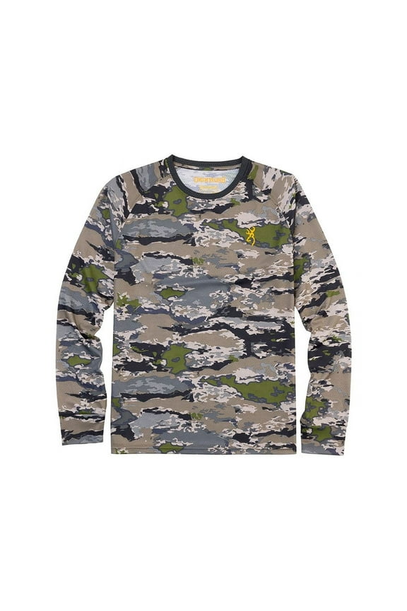 Men's Tech Long Sleeve Crew Neck T Shirt OVIX Camo XL