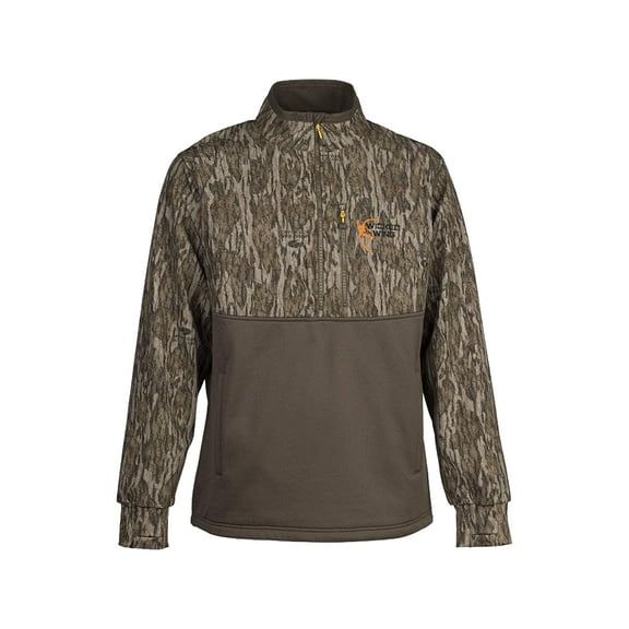 Browning Men's Wicked Wing Smoothbore Quarter Zip Shirt Mossy Oak Bottomland 2XL