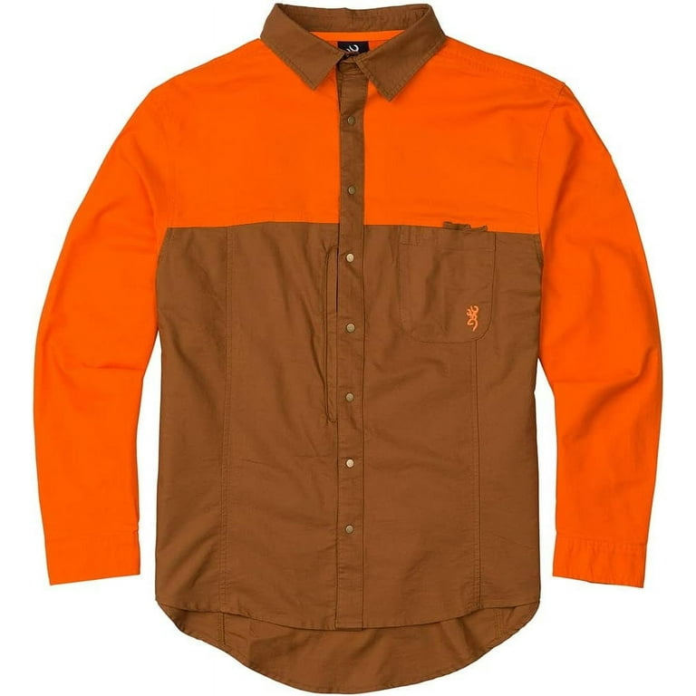 Browning Midweight Hunting Shirt Blaze Orange Tan Medium