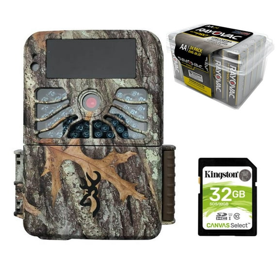Browning Recon Force 4K Wildlife Camera Bundle: Cam + 32 SD Card + Battery PK | 32MP 2" Color Screen 4K UHD