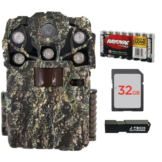 Browning Recon Force Elite HP5 Trail Game Camera Bundle Includes 32GB Memory Card, 8 AA