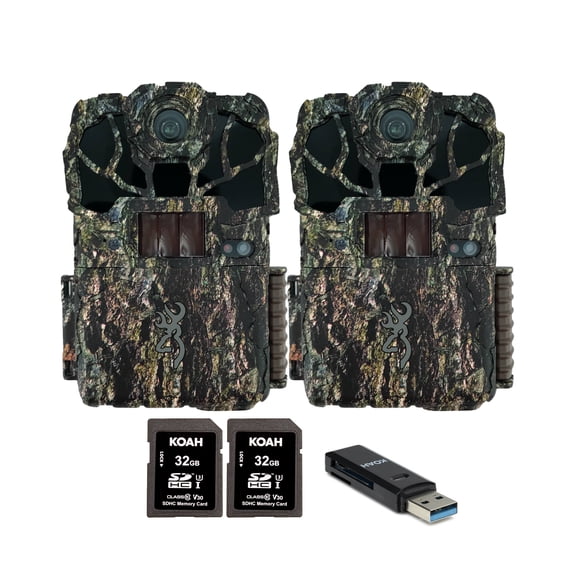 Browning Spec Ops Elite HP5 Ultra 46MP 1440p Trail Camera (2 Pack) Bundle with 32GB Memory Card and Card Reader (5 Items)