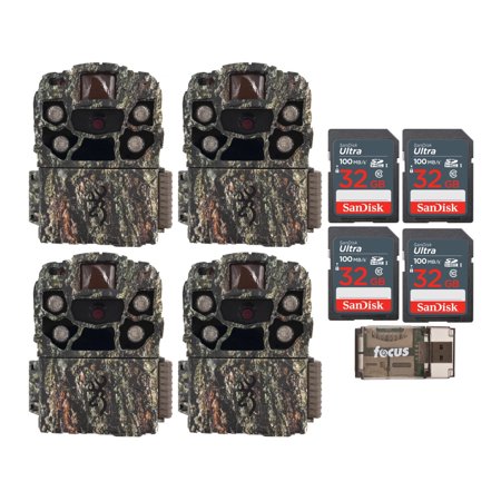 Browning Strike Force Full HD Trail Camera (4-Pack) with 32GB Memory Card Bundle
