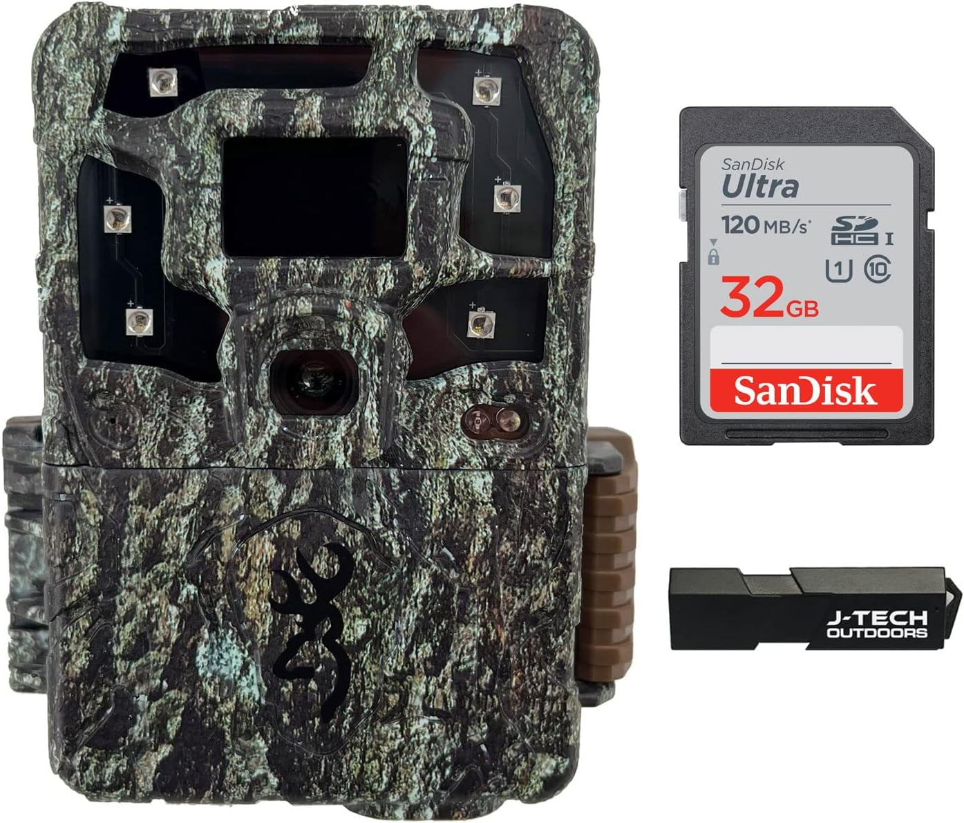 Browning Strike Force Pro X 1080 Trail Game Camera Bundle Includes 32GB Memory Card and J-TECH Card Reader (24MP) | BTC5PX1080