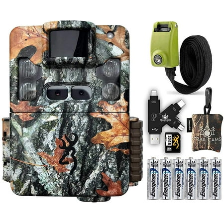 Browning Strike Force Pro XD Dual Lens Camera with SD Card, Batteries, Card Reader, Reinforced Strap, and Spudz Microfiber Cloth Screen Cleaner