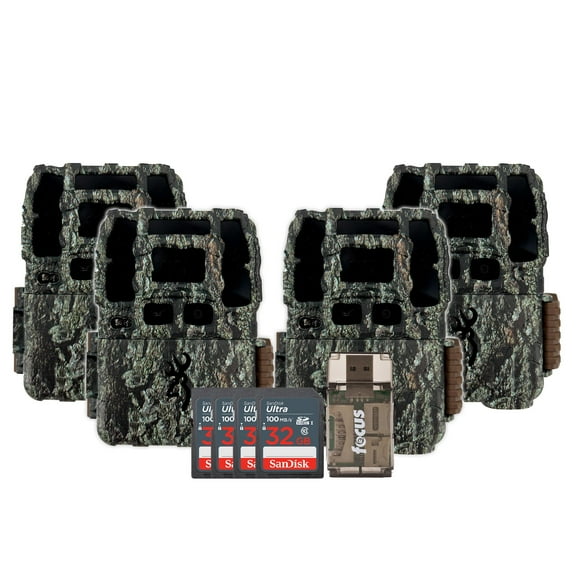 Browning Trail Camera-Dark Ops Pro DCL NANO Trail Camera 4-Pack Bundle with Four 32GB Cards and Card Reader
