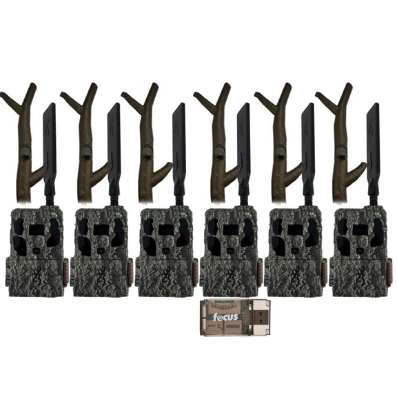 Browning Trail Camera Defender 46MP HD AI Wireless Pro Scout Max (6 Pack) Bundle with Long Range Cellular Antenna and Card Reader (13-Items)