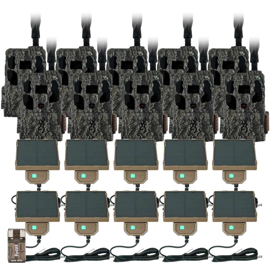 Browning Trail Camera Defender Wireless Pro Scout Max HD AI 46MP with Universal Solar Camera Power Pack and Card Reader