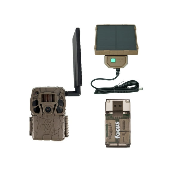 Browning Trail Camera Defender Wireless Vision Pro HD Livestream Bundle with Solar Camera Power Pack and Card Reader (3 Items)