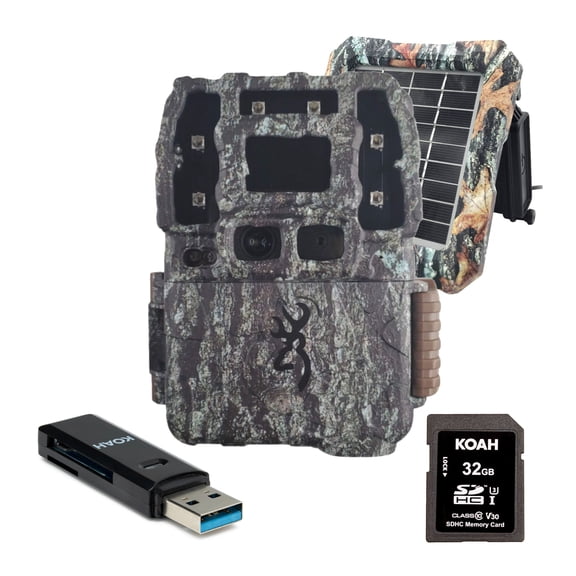Browning Trail Camera Strike Force Pro DCL NANO with Solar Power, 32GB Memory Card and Card Reader Bundle