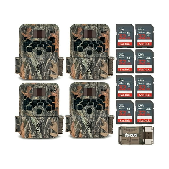 Browning Trail Cameras Strike Force Extreme (4-Pack), 32GB Card (8-Pack) Bundle