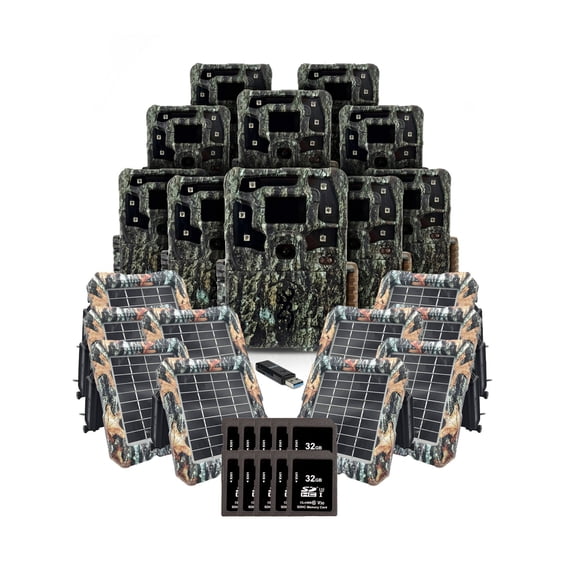 Browning Trail Cameras Strike Force Pro X Trail Camera with Solar Power Bundle (10-Pack, Camo)