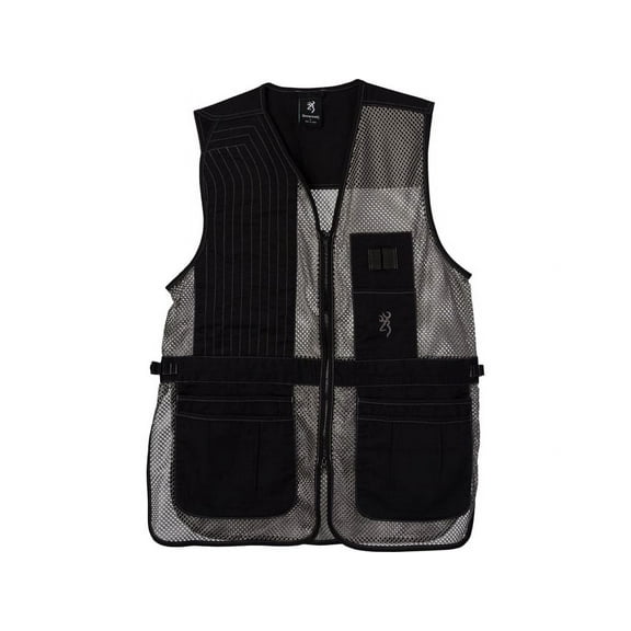 Browning Men's Trapper Creek Shooting Vest Right Hand Cotton/Polyester Black/Gray Large